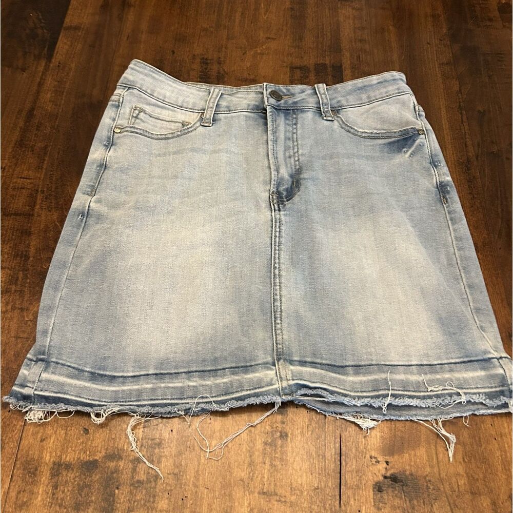 Vintage Wish List Jeans light wash denim mini skirt size Medium - Picture 3 of 6
